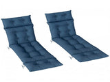 Set of Two 190 x 56cm Sun Lounger Cushions - Navy Blue T3398P554306