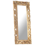 Hand Carved Mirror Brown 110x50 cm Solid Mango Wood 321640