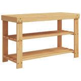 Shoe Rack 3-Tier 70x27.5x45 cm Bamboo 373365