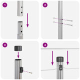 Fence Post 7 pcs Silver Steel 42004232