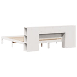 Bookcase Bed without Mattress White 180x200 cm Super King Solid Wood Pine 3322823