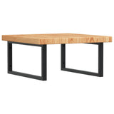 Basin Shelf Wall Mounted Steel and Solid Wood Oak 3302493