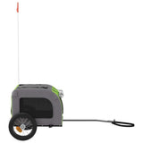 Pet Bike Trailer Green and Grey Oxford Fabric and Iron 93829