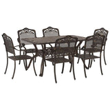 Garden Dining Set 7 pcs Bronze Aluminium 3334664