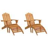 Garden Adirondack Chairs with Footrests 2 pcs Solid Wood Acacia 3145015