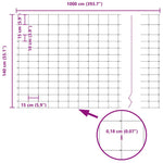 Field Fence Grey 1.4 x 10 m Steel 42005789