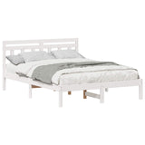 Bed Frame White 120 x 190 cm Solid Pine Wood 872378