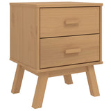 Bedside Cabinet OLDEN Brown Solid Wood Pine 358582