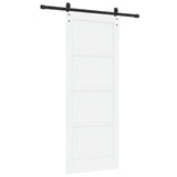 Sliding Door 83 x 211 cm Engineered Wood White and Black 3449964