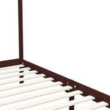 Canopy Bed Frame without Mattress Dark Brown Solid Wood 120x200cm 283270