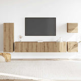 5 Piece TV Cabinet Set Wall-mounted Artisan Oak Engineered Wood 3329200