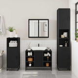 Bathroom Sink Cabinet Black 80x33x60 cm Engineered Wood 849289