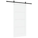 Sliding Door White and Black 93 x 211 cm Solid Pine Wood 3333181