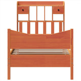 Bed Frame without Mattress Wax Brown 75x190 cm Small Single Solid Wood Pine 3323403