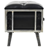 Storage Bench 110 cm Black Faux Leather 345718