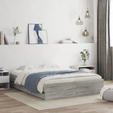 Bed Frame with Drawers without Mattress Grey Sonoma 140x200 cm 3207278