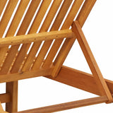 Sun Lounger Reclining Brown 125 x 200 x 84cm Solid Acacia wood 3325192