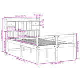 ZNTS Bookcase Bed without Mattress Wax Brown 135x190 cm Doouble Solid Wood Pine 3322068