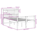 Bookcase Bed without Mattress Wax Brown 135x190 cm Doouble Solid Wood Pine 3322068