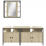 ZNTS 3 Piece Bathroom Cabinet Set Sonoma Oak Engineered Wood 3214726