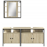 ZNTS 3 Piece Bathroom Cabinet Set Sonoma Oak Engineered Wood 3214726