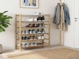 Shoe Rack with Shelf Natural 68 x 28 x 96 cm Bamboo 42028237