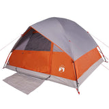 Family Tent Dome 6-Person Grey and Orange Waterproof 94705