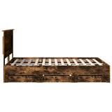 Bed Frame with Drawer Smoked Oak 150 x 200 cm Engineer Wood 3410170