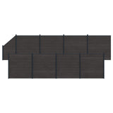 Fence Set 9 pcs 1484 x 186 cm WPC and Aluminium Black 3429427
