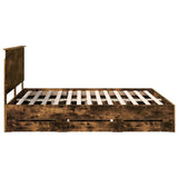 Bed Frame with Drawer Smoked Oak 180 x 200 cm Engineer Wood 3411093