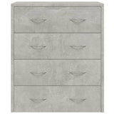Sideboard with 4 Drawers 60x30.5x71 cm Concrete Grey 342578