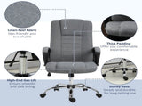 Linen-Look Swivel Office Chair - Dark Grey T3398P342259