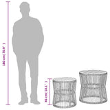 Garden Side Tables 2 pcs with Wooden Top Beige Poly Rattan 366293