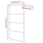 Walk-in Shower Wall Silver 115x195 cm Clear ESG Glass 152138