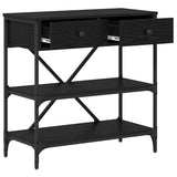 Console Table with Drawer Black Oak 75 x 34.5 x 75 cm Wood 871314