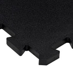 Rubber Floor Tiles 16 pcs Black 16 mm 30x30 cm 155671