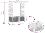 Raised Bed with Trellis and Roof Black 124.5 x 40 x 142 cm PP 3423030