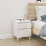 ZNTS Bedside Cabinet High Gloss White 40x35x50 cm 821830