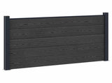 Fence Panel 7 pcs WPC and Aluminium Black 3429453
