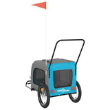 Pet Bike Trailer Blue and Grey Oxford Fabric and Iron 93855