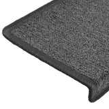 Stair Mats 15 pcs 65x21x4 cm Dark Grey Rectangular Edge 134568