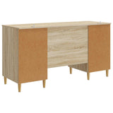 Desk with Shelf Sonoma Oak 142.5 x 50 x 75 cm Engineered Wood 3414596