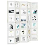 Room Divider 5 Panels White Solid Wood Paulownia 358696
