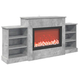 Electric Fireplace Concrete 140 x 30 x 67 cm Engineered wood 8021146