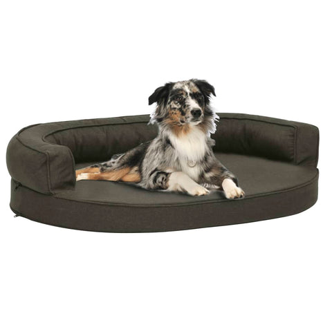 ZNTS Ergonomic Dog Bed Mattress 75x53 cm Linen Look Dark Grey 171290