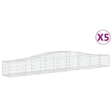 Arched Gabion Baskets 5 pcs 400x50x40/60 cm Galvanised Iron 3145920