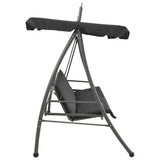 45074 Outdoor Convertible Swing Bench with Canopy Anthracite 198x120x205 cm Steel