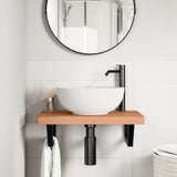 Basin Shelf Wall Mounted Steel and Solid Wood Beech 3302379