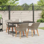 Dining Set Light grey Poly rattan 3261708