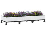 Garden Planter with Wheels White 120 x 40 x 33 cm PP 3423045